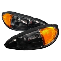 1999 - 2005 Pontiac Grand Am Crystal Headlights - Black