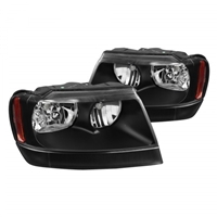 1999 - 2004 Jeep Grand Cherokee Euro Style Headlights - Black