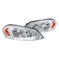 2006 - 2013 Chevy Impala Euro Style DRL Headlights - Chrome