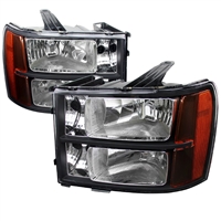 2007 - 2014 GMC Sierra HD Crystal Headlights - Black