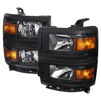 2014 - 2015 Chevy Silverado 1500 Euro V2 Style Headlights - Black