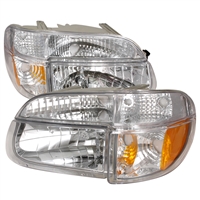 1995 - 2001 Ford Explorer Crystal Headlights + Corner Lights - Chrome