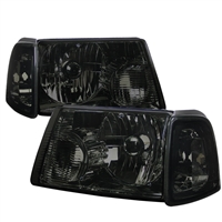 2001 - 2003 Ford Ranger Euro Style Headlights + Corner Lights - Smoke