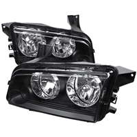 2006 - 2010 Dodge Charger Euro Style Headlights - Black