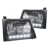 1992 - 2006 Ford Econoline Euro Style Headlights - Black