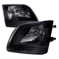 1997 - 2003 Ford F-150 Euro Style Headlights - Black