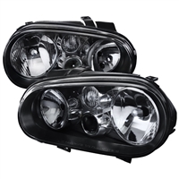 1999 - 2005 Volkswagen Golf Euro Style Headlights - Black