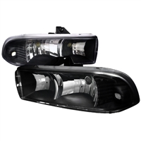 1998 - 2004 Chevy S-10 Euro Style Headlights - Black