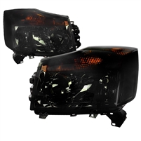 2004 - 2014 Nissan Titan Euro Style Headlights - Smoke