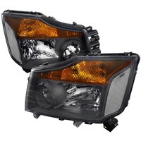 2004 - 2014 Nissan Titan Euro Style Headlights - Black