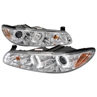 1997 - 2003 Pontiac Grand Prix 1PC Projector LED Halo Headlights - Chrome