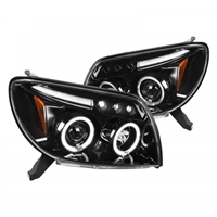 2003 - 2005 Toyota 4Runner Projector LED Halo Headlights - Gloss Black