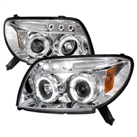 2003 - 2005 Toyota 4Runner Projector LED Halo Headlights - Chrome