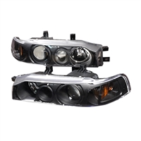 1990 - 1991 Honda Accord 4Dr Projector Headlights - Black