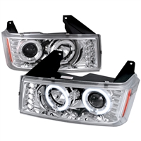 2004 - 2012 Chevy Colorado Projector LED Halo Headlights - Chrome