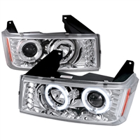 2004 - 2012 GMC Canyon Projector LED Halo Headlights - Chrome