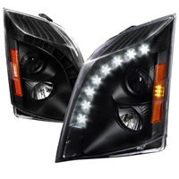 2009 - 2015 Cadillac CTS-V Projector DRL Headlights - Black