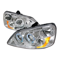 2001 - 2003 Honda Civic 2Dr / 4Dr Projector LED Halo Headlights - Chrome