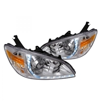 2004 - 2005 Honda Civic 2Dr / 4Dr Projector DRL Headlights - Chrome