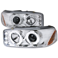 2000 - 2006 GMC Yukon Projector LED Halo Headlights - Chrome