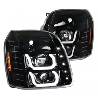 2007 - 2014 GMC Yukon / Yukon XL Projector Light Bar DRL Headlights - Black