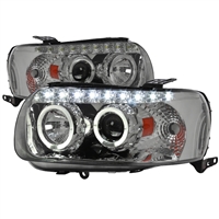 2005 - 2007 Ford Escape Projector DRL LED Halo Headlights - Smoke