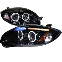 2006 - 2012 Mitsubishi Eclipse (Halogen Model) Projector LED Halo Headlights - Black/Smoke