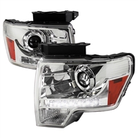 2009 - 2014 Ford F-150 Projector DRL Headlights - Chrome