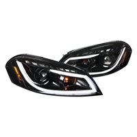 2006 - 2013 Chevy Impala Projector Light Bar DRL Headlights - Gloss Black