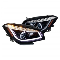 2008 - 2012 Chevy Malibu Projector DRL Headlights - Black/Smoke
