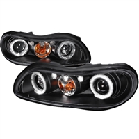 1997 - 2003 Chevy Malibu Projector LED Halo Headlights - Black