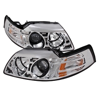 1999 - 2004 Ford Mustang Projector Headlights - Chrome