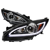 2010 - 2013 Mazda3 Projector DRL Headlights - Black