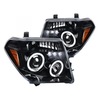 2005 - 2007 Nissan Pathfinder Projector LED Halo Headlights - Gloss Black