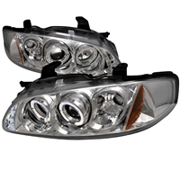 2000 - 2003 Nissan Sentra Projector LED Halo Headlights - Chrome