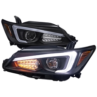 2011 - 2013 Scion tC Projector Light Bar DRL Headlights - Black