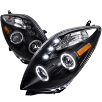 2006 - 2008 Toyota Yaris Hatchback Projector LED Halo Headlights - Black