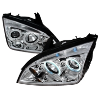 2005 - 2007 Ford Focus Projector CCFL Halo Headlights - Chrome