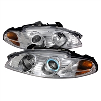 1997 - 1999 Mitsubishi Eclipse Projector CCFL Halo Headlights - Chrome