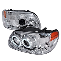 1995 - 2001 Ford Explorer Projector CCFL Halo Headlights - Chrome