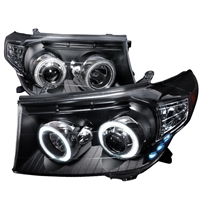 2008 - 2011 Toyota Land Crusier Projector CCFL Halo Headlights - Black