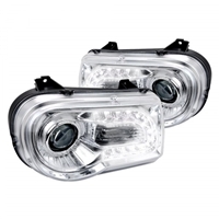 2005 - 2010 Chrysler 300C Projector DRL Headlights - Chrome