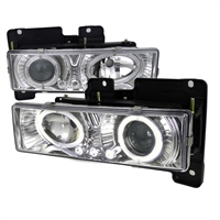 1988 - 1998 Chevy C/K Series Projector LED Halo Headlights - Chrome