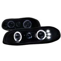 1998 - 2002 Chevy Camaro Projector LED Halo Headlights - Black/Smoke