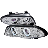 1999 - 2001 BMW 3-Series E46 4Dr Projector LED Halo Headlights - Chrome