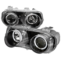 1994 - 1997 Acura Integra Projector LED Halo Headlights - Black