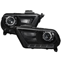 2010 - 2012 Ford Mustang Projector Headlights - Black