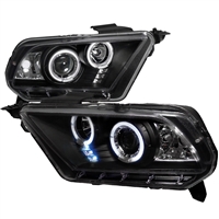 2013 - 2014 Ford Mustang Projector LED Halo Headlights - Black