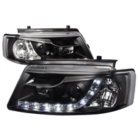 1997 Volkswagen Passat Projector DRL Headlights - Black