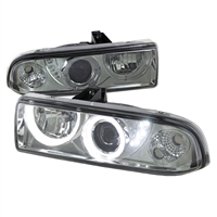 1998 - 2004 Chevy S-10 Projector LED Halo Headlights - Smoke